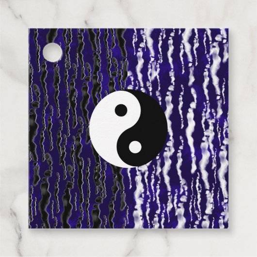 Yin Yang Blauw Tranquiliteit Zen Energie Chi Feest Bedankjes Labels (Voorkant)