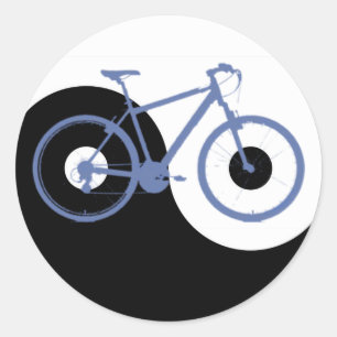 Yin Yang blauwe Fiets Ronde Sticker