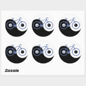 Yin Yang blauwe Fiets Ronde Sticker (Vel)