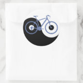 Yin Yang blauwe Fiets Ronde Sticker (Tas)