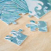 Yin Yang Blauwe Koi Vis Legpuzzel (Zijkant)