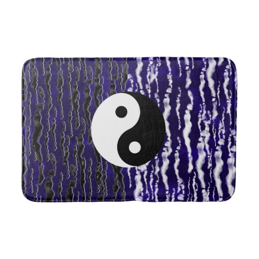 Yin Yang Blauwe Tranquiliteit Zen Energie Badmat (Voorkant)