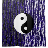 Yin Yang Blauwe Tranquiliteit Zen Energie Douchegordijn (Voorkant)