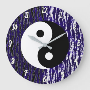 Yin Yang Blauwe Tranquiliteit Zen Energie Grote Klok