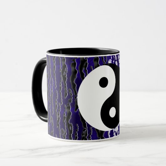 Yin Yang Blauwe Tranquiliteit Zen Energie Mok (Voorkant links)