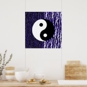 Yin Yang Blauwe Tranquiliteit Zen Energie Poster (Keuken)