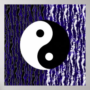 Yin Yang Blauwe Tranquiliteit Zen Energie Poster