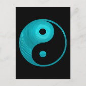 Yin Yang Blauwgroen Blue Aqua Spiral Sjabloon Blac Briefkaart (Voorkant)
