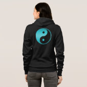 Yin Yang Blauwgroen Blue Illustration Sjabloon Hoodie (Achterkant volledig)