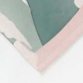 Yin Yang, Bloemenberg Roze Sage Blauwgroen Fleece Deken (Hoek)
