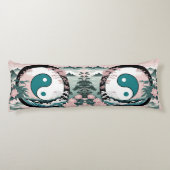 Yin Yang, Bloemenberg Roze Sage Blauwgroen Lichaamskussen (Achterkant)