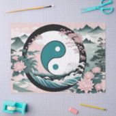 Yin Yang, Bloemenberg Roze Sage Blauwgroen Tissuepapier (Craft)