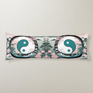 Yin Yang, Bloemrijke Berg Roze Salie Teal Lichaamskussen
