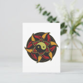 Yin Yang Blooming Lotus Briefkaart (Staand voorkant)