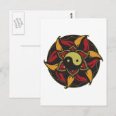 Yin Yang Blooming Lotus Briefkaart (Voorkant / Achterkant)