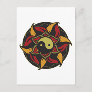 Yin Yang Blooming Lotus Briefkaart