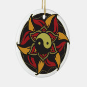 Yin Yang Blooming Lotus Keramisch Ornament (Rechts)