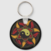Yin Yang Blooming Lotus Sleutelhanger (Voorkant)