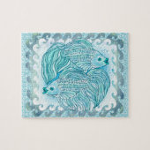 Yin Yang Blue Koi Fish Legpuzzel (Horizontaal)