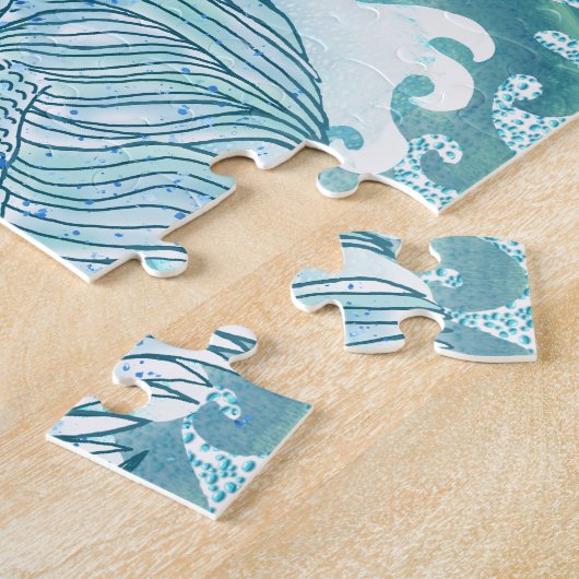 Yin Yang Blue Koi Fish Legpuzzel (Zijkant)