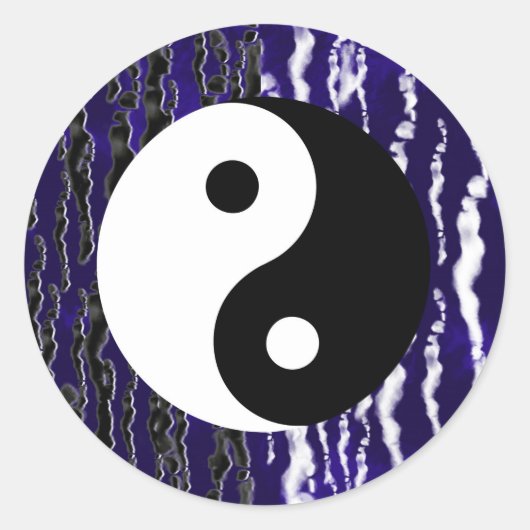 Yin Yang Blue Tranquility Zen Energy Chi Party Ronde Sticker (Voorkant)