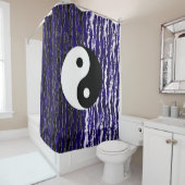Yin Yang Blue Tranquility Zen Energy Douchegordijn (In situ)