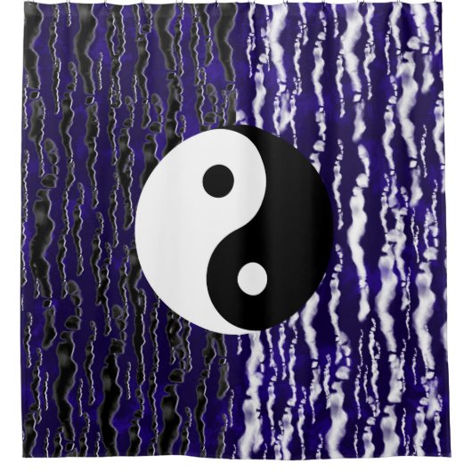 Yin Yang Blue Tranquility Zen Energy Douchegordijn (Voorkant)