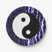 Yin Yang Blue Tranquility Zen Energy Party Papieren Bordje (Voorkant)