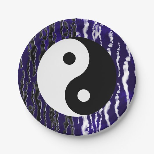 Yin Yang Blue Tranquility Zen Energy Party Papieren Bordje (Voorkant)