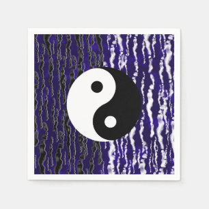 Yin Yang Blue Tranquility Zen Energy Party Servet