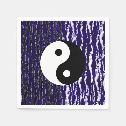 Yin Yang Blue Tranquility Zen Energy Party Servet (Voorkant)
