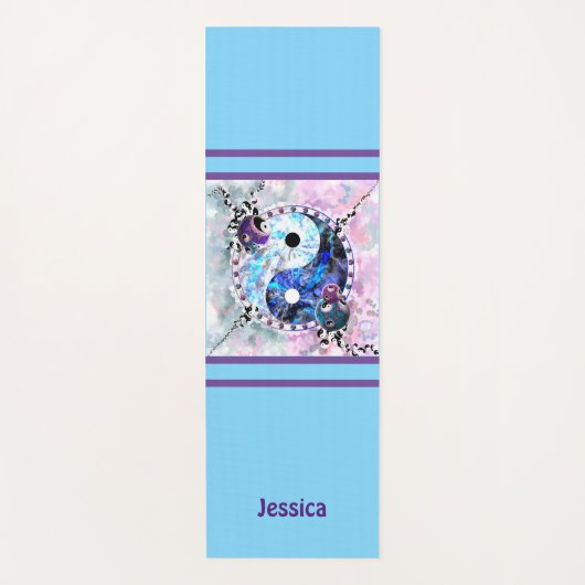 Yin Yang Blue Yogamat (Voorkant)