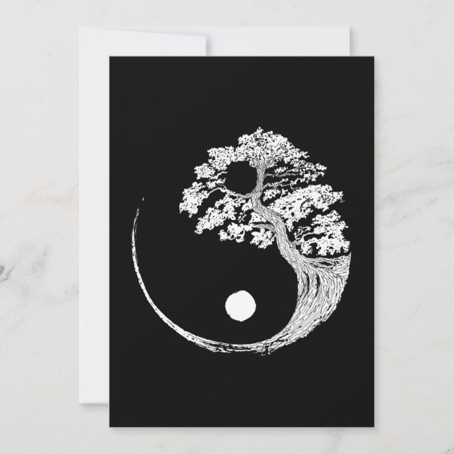 Yin Yang Bonsai Tree Japanse boeddhist Zen (Voorkant)