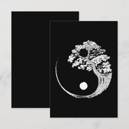 Yin Yang Bonsai Tree Japanse boeddhist Zen Bedankkaart (Voorkant / Achterkant)