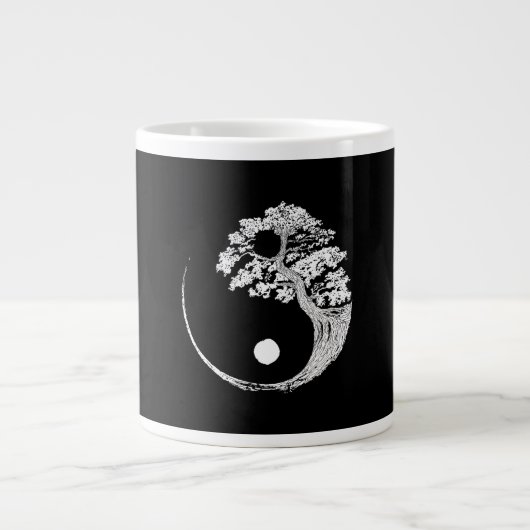 Yin Yang Bonsai Tree Japanse boeddhist Zen Grote Koffiekop (Voorkant)