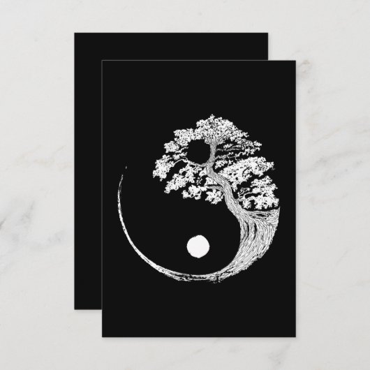 Yin Yang Bonsai Tree Japanse boeddhist Zen Informatiekaartje (Voorkant / Achterkant)