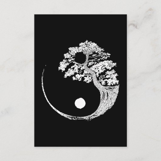 Yin Yang Bonsai Tree Japanse boeddhist Zen Informatiekaartje (Voorkant)