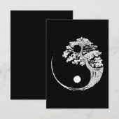 Yin Yang Bonsai Tree Japanse boeddhist Zen RSVP Kaartje (Voorkant / Achterkant)