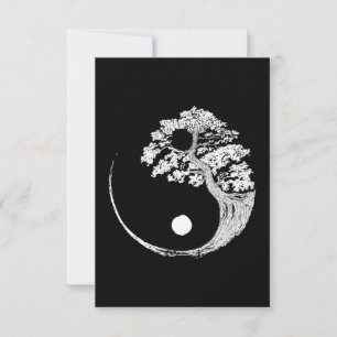 Yin Yang Bonsai Tree Japanse boeddhist Zen RSVP Kaartje