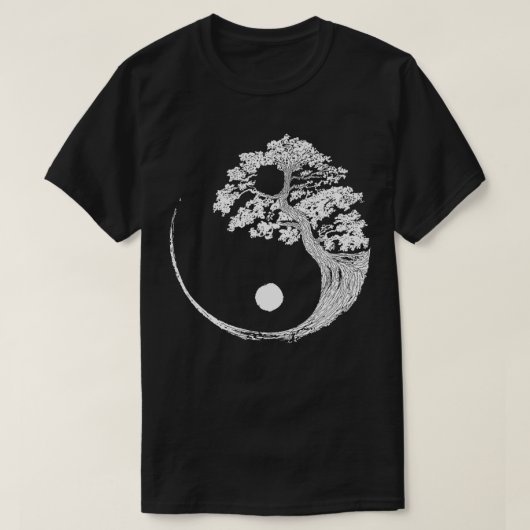 Yin Yang Bonsai Tree Japanse boeddhist Zen T-shirt (Design voorkant)