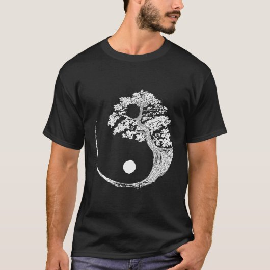 Yin Yang Bonsai Tree Japanse boeddhist Zen T-shirt (Voorkant)