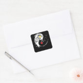 Yin Yang Bonsai Tree Japanse boeddhist Zen Vierkante Sticker (Envelop)