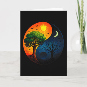 Yin Yang Boom - Meditatie Yoga Boeddhistisch Symbo Kaart