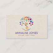 Yin Yang-boom van het leven - kleurrijke bladeren Visitekaartje (Voorkant)