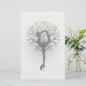 Yin Yang, Boom van het leven, Vrouwen, Yoga Briefpapier (Staand voorkant)
