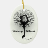 Yin Yang, Boom van het leven, Vrouwen, Yoga Keramisch Ornament (Achterkant)
