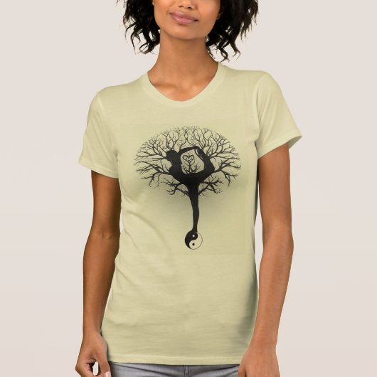 Yin Yang, Boom van het leven, Vrouwen, Yoga T-shirt (Voorkant)