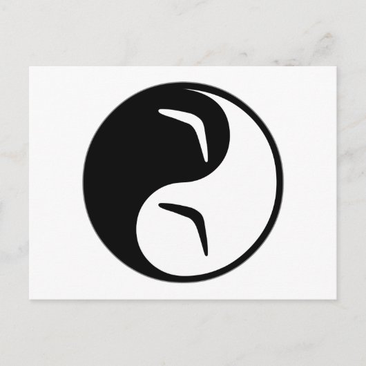 Yin Yang Boomerang Briefkaart (Voorkant)