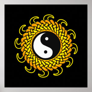 Yin Yang Braided Sun Poster