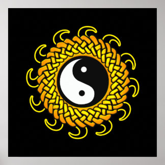 Yin Yang Braided Sun Poster